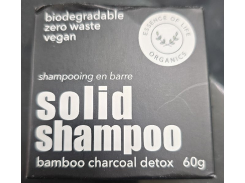 Essence Of Life Organics Solid Shampoo, Bamboo Charcoal Detox, 60 g