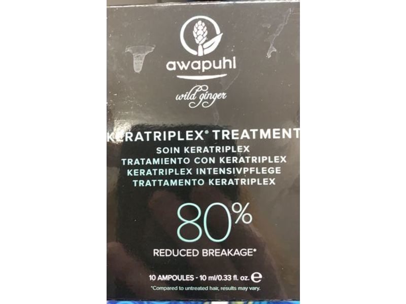 Awapuhi Wild Ginger Keratriplex Treatment, 80% Reduced Breakage, 0.33 fl oz/10 mL