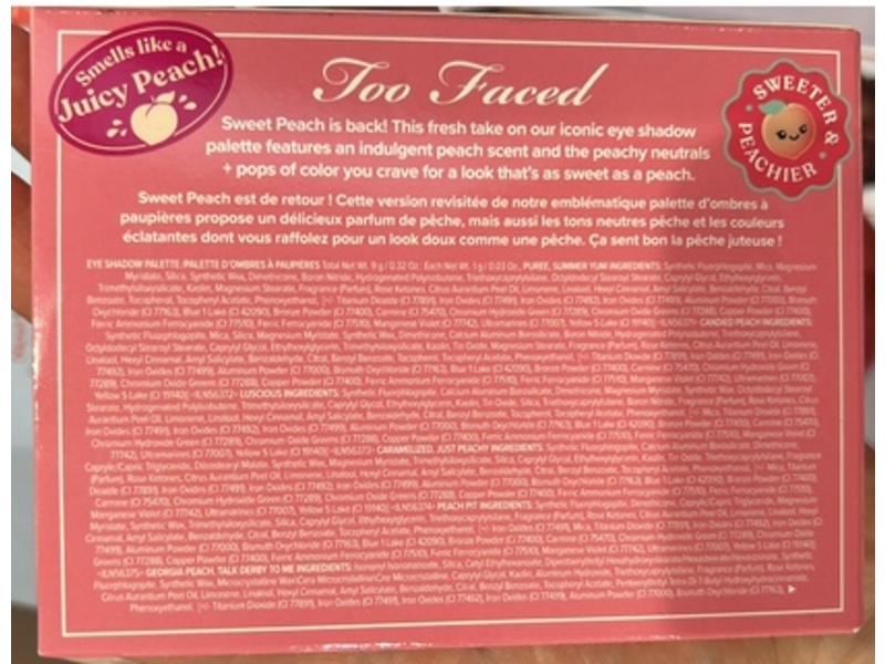Too Faced Eye Shadow Palette, Sweet Peach, 0.32 oz/9 g