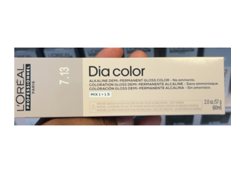 L'Oreal Professionnel Paris Dia Color Alkaline Demi Permanent Gloss Color, 7.13, 2.0 oz/57 g