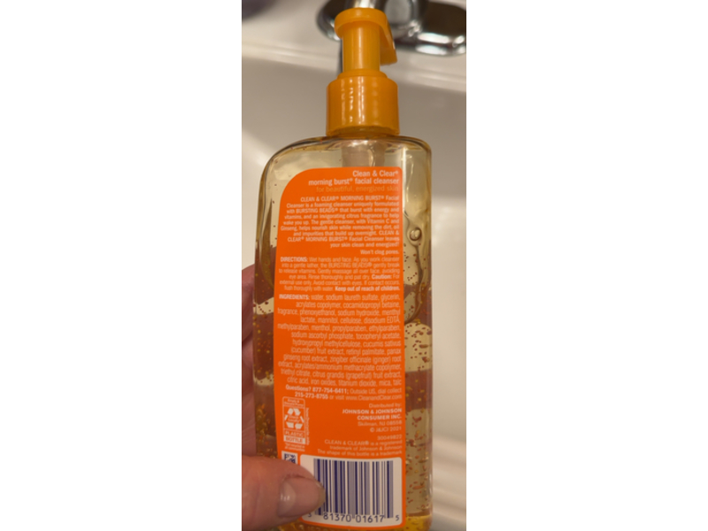 Clean & Clear Morning Burst Facial Cleanser, 8 fl oz/240 mL