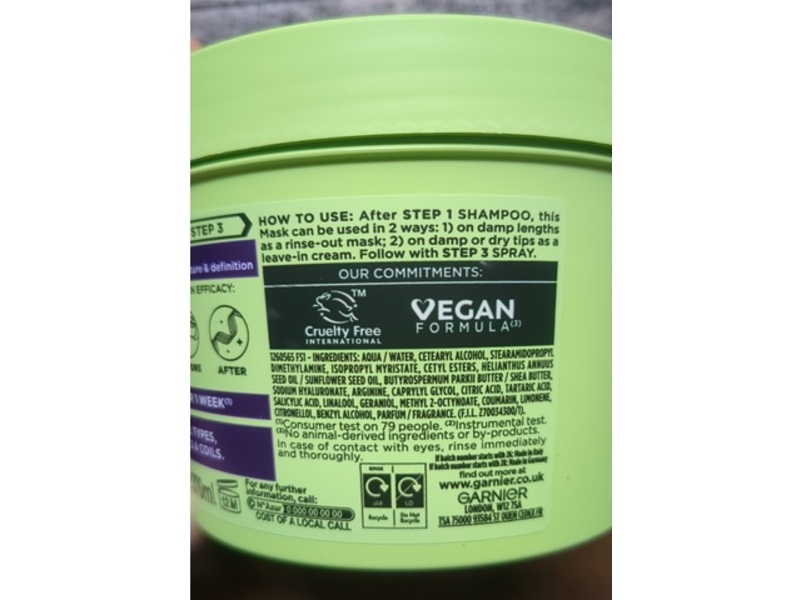 Garnier Method For Curls Mask, 13% Hyaluronic Moisture Complex+Shea Fatty Acids, 370 mL