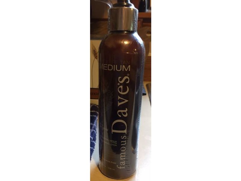 Famous Dave's Moisture Tan Original Formula Self Tanning Lotion, Medium, 8 fl oz/236 mL