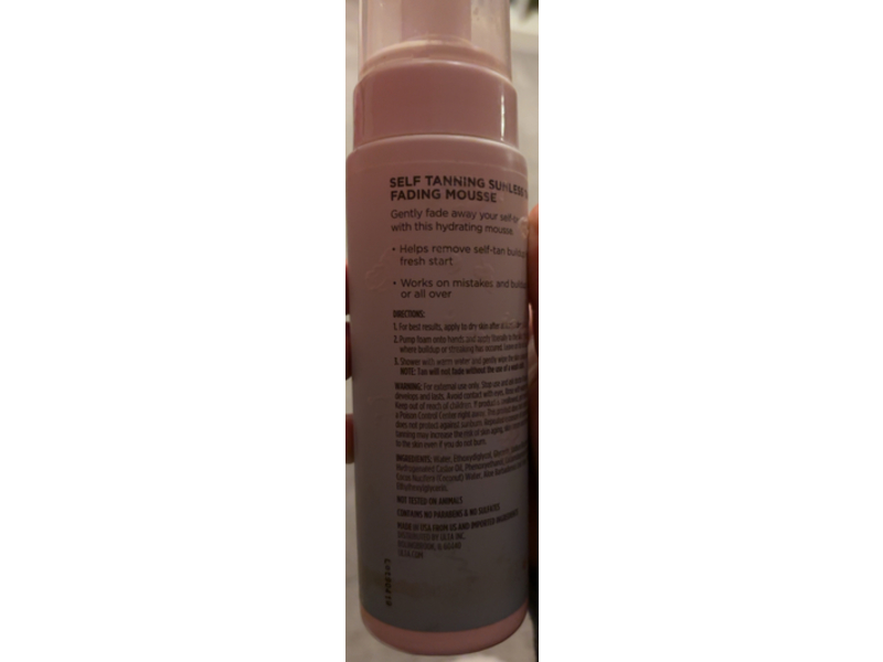 Ulta Beauty Fresh Start Self Tanning Sunless Tan Fading Mousse, 8 fl oz/236 mL