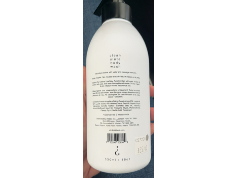 Fraiche Clean Slate Body Wash, 18 oz/530 mL