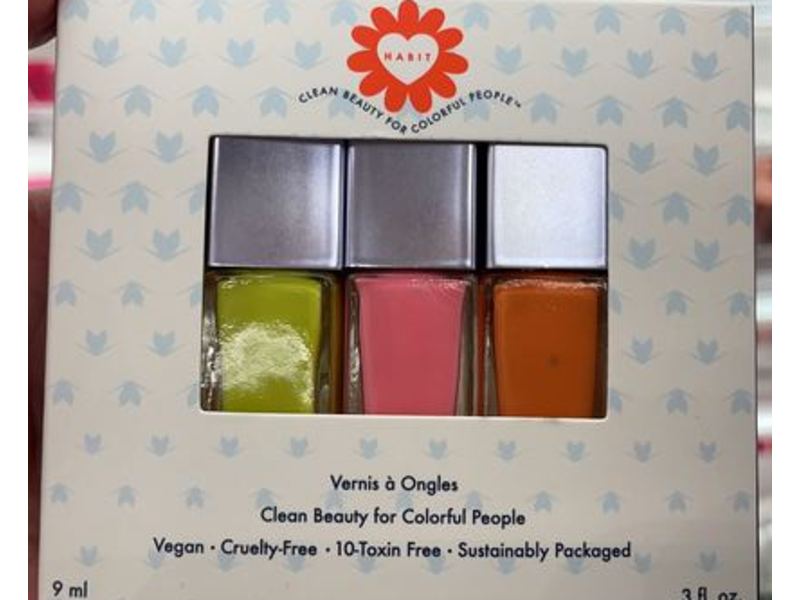 Habit Cosmetics Baby Nail Polish Trio, Flower Child, Toxin Free, 0.3 fl oz/9 mL