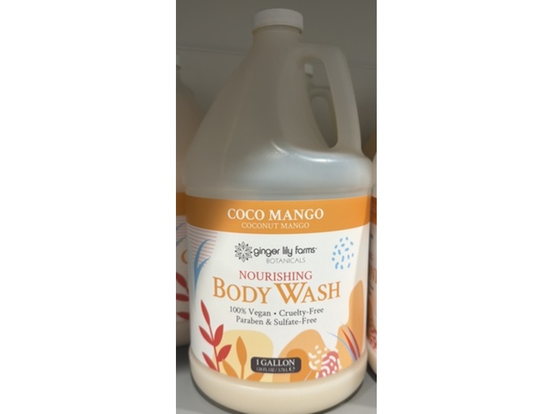 Ginger Lily Farms Nourishing Body Wash, Coco Mango, 128 fl oz/3.78 L