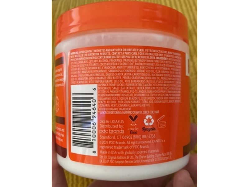 Cantu Coconut Curling Cream, Shea Butter , 16 oz/453 g