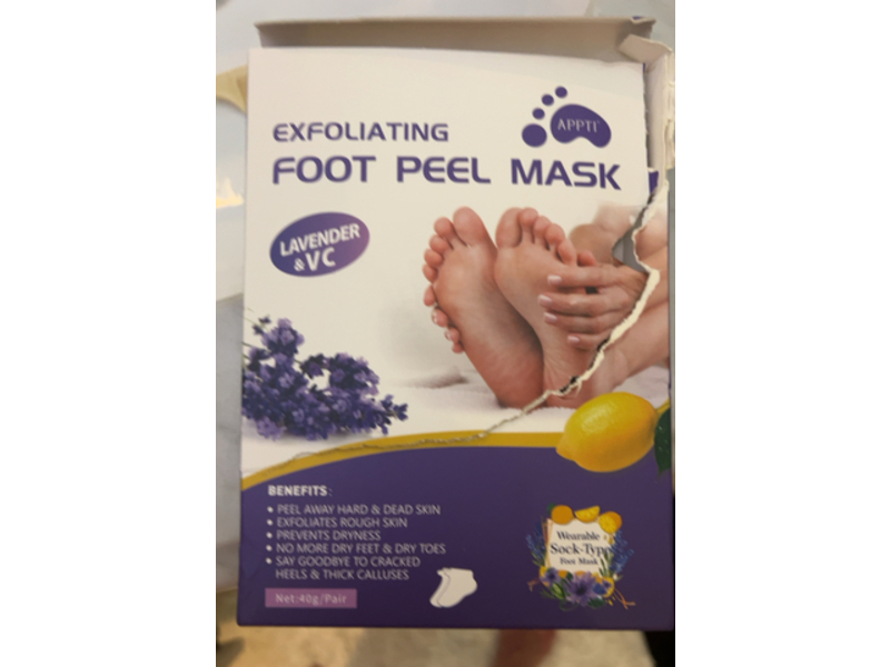 Appti Exfoliating Foot Peel Mask, Lavender & Vc, 40 g