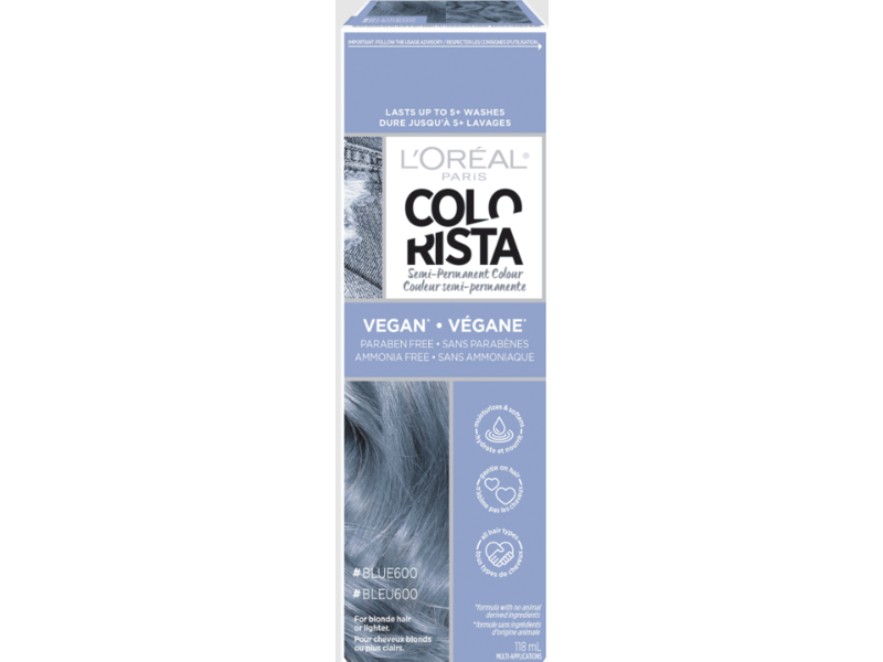 L'Oreal Paris Colorista Semi-Permanent Color, Blue 600, 4 fl oz/118 mL