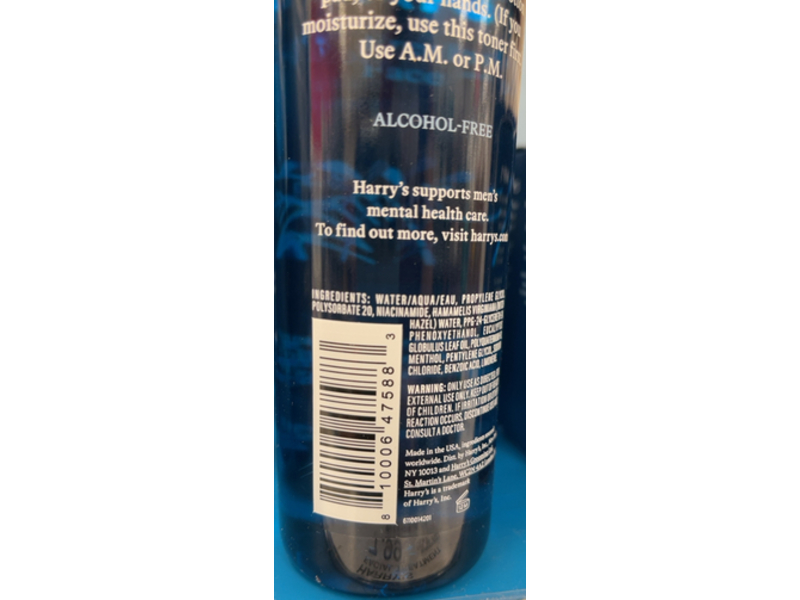 Harry's Freshening Face Toner, 8.35 fl oz/247 mL