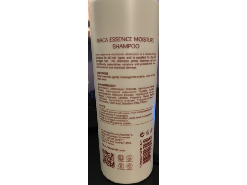 Karseell Maca Power Maca Essence Moisture Shampoo, 16.9 fl oz/500 mL