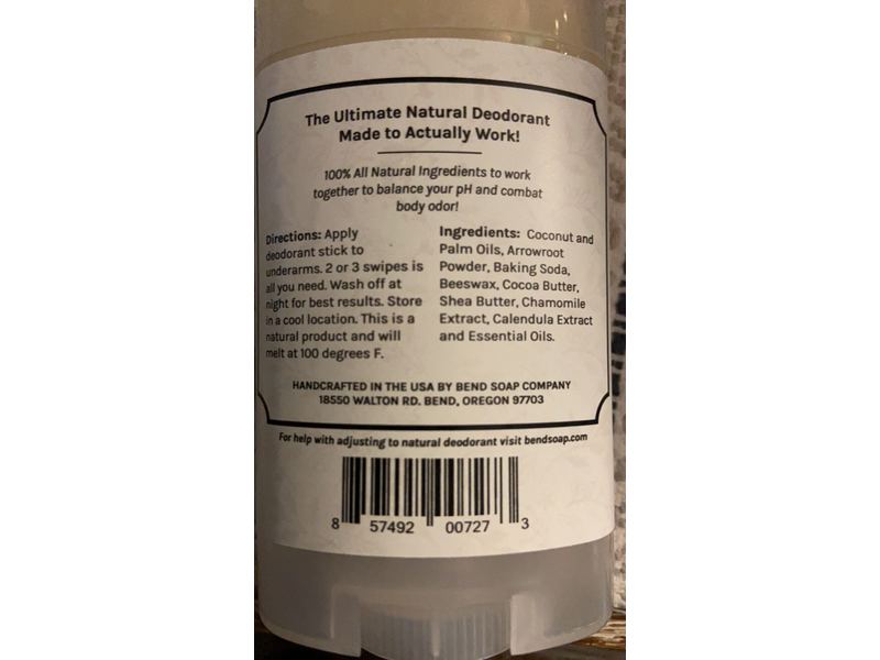 Bend Soap Company All Natural Deodorant, Lemon Lavender, 2.5 oz/70 g