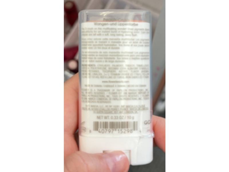 Flower Beauty Lip & Cheek Gel Crush, Peach Crush, 0.33 oz/10 g