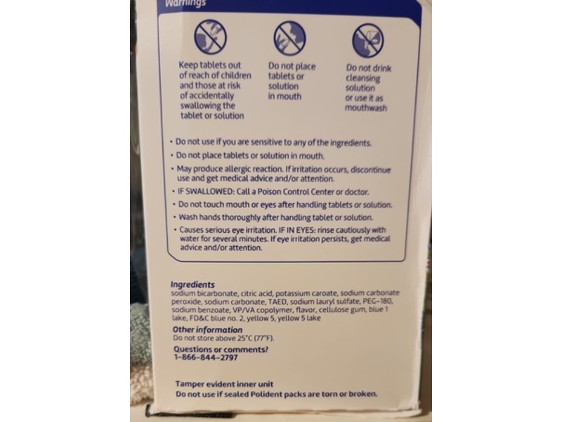 Polident Rapid Clean Dental Cleanser Tablets, 102 Count