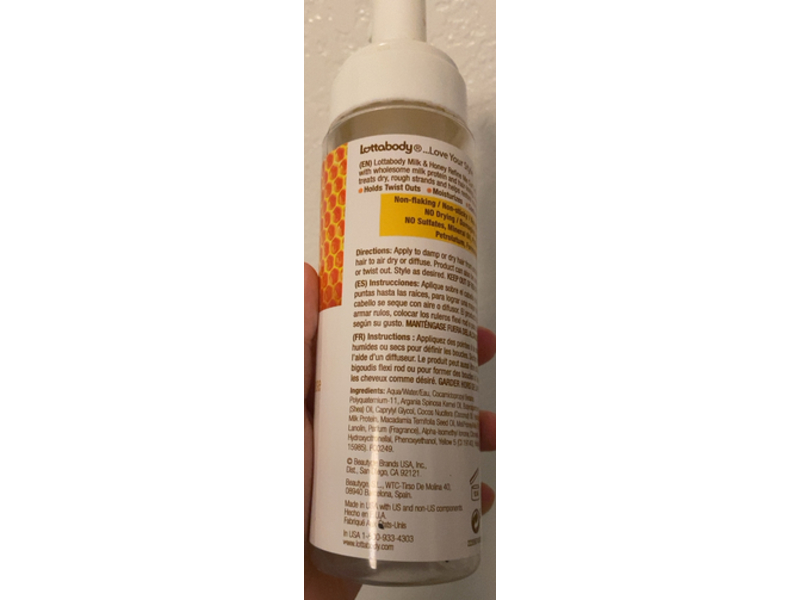 Lottabody Refine Me Curl Defining Mousse, Milk & Honey, 7 fl oz/207 mL