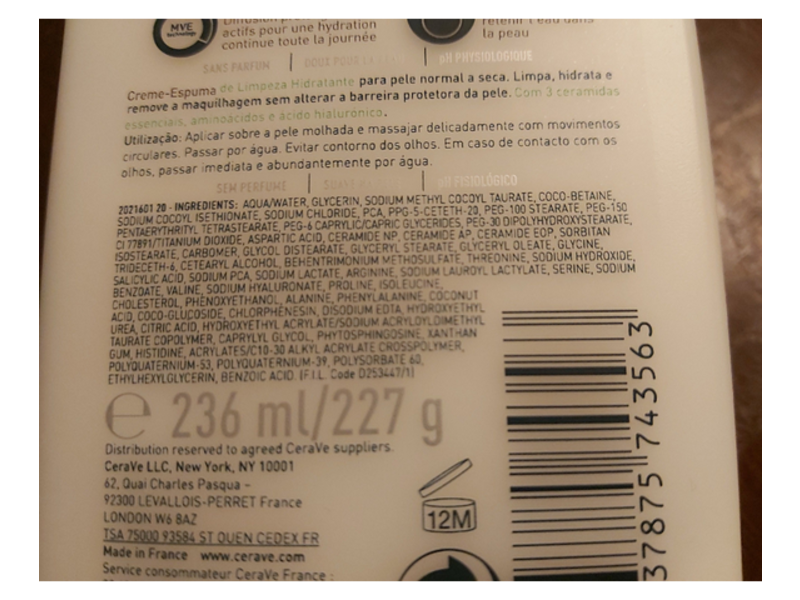 CeraVe Hydrating Cream-To-Foam Cleanser, Normal To Dry Skin. 8 fl oz/236 ml