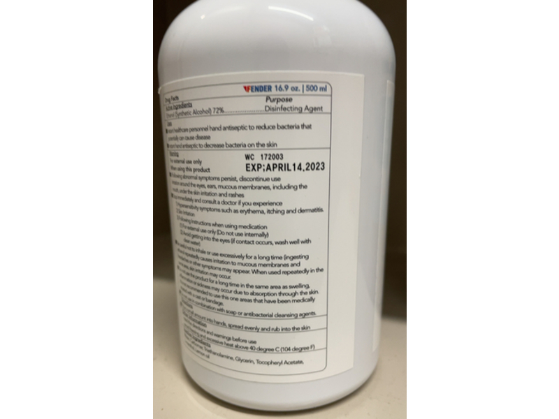 Fender Hand Sanitizer, 16.9 oz/500 mL