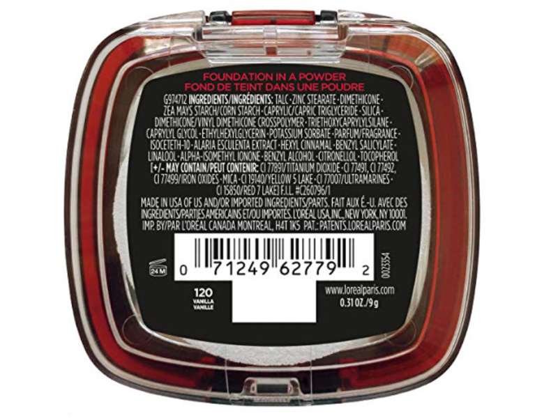L'Oreal Paris Infallible Fresh Wear Foundation In A Powder, 120 Vanilla, 0.31 oz/9 g
