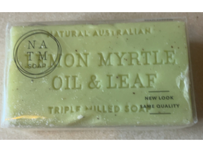 NATM Natural Australian Triple Milled Soap, Lemon Myrtle Oil & Leaf, 200 g