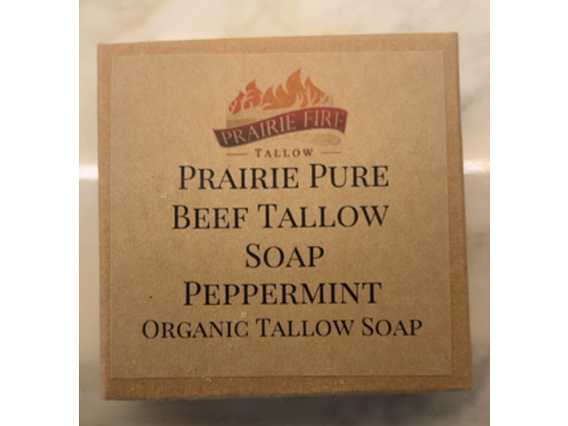 Prairie Fire Pure Beef Tallow Soap, Peppermint, 4.25 oz/121 g, 3 Count