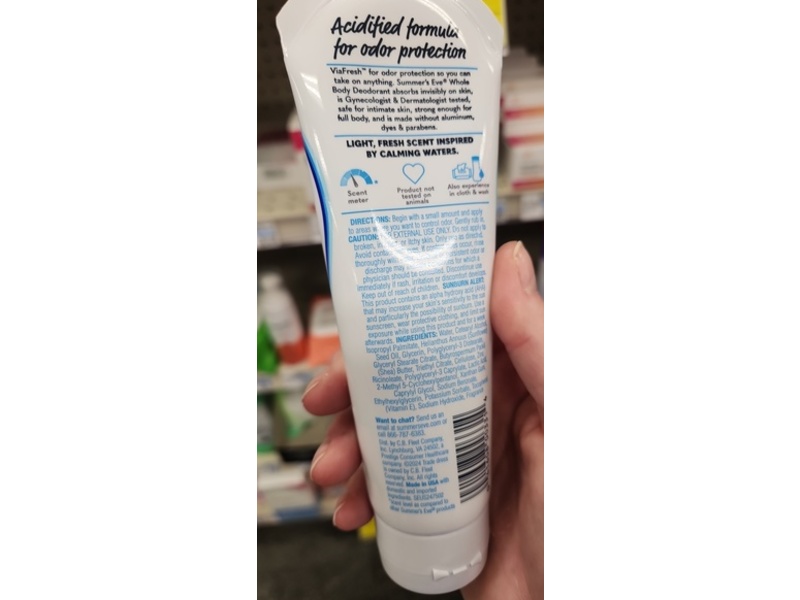 Summer's Eve Ultimate Odor Protection Deodorant, Fresh Scent, 3 fl oz/89 mL