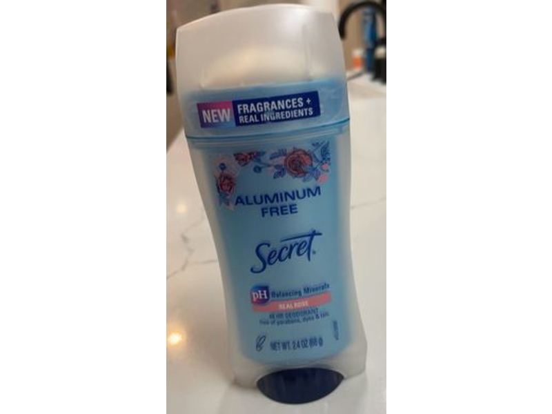 Secret Deodorant, Aluminum Free, Real Rose, 2.4 oz/68 g, Pack Of 3
