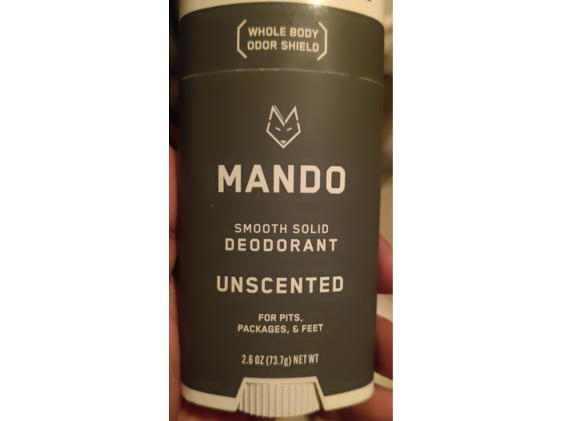 Mando Smooth Solid Deodorant, Unscented, 2.6 oz/73.7 g