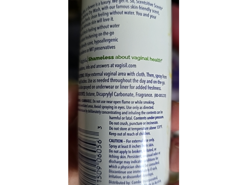 Vagisil Dry Wash, Scentsitive White Jasmine, 2.6 oz/73 g