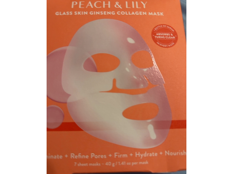 Peach & Lily Glass Skin Ginseng Collagen Mask, 1.41 oz/40 g, 7 Count