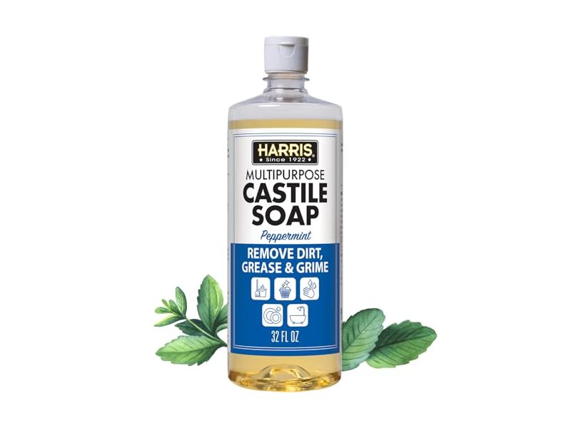 Harris Castile Soap Multi-Surface Cleaner, Refreshing Peppermint, 32 fl oz/946 mL