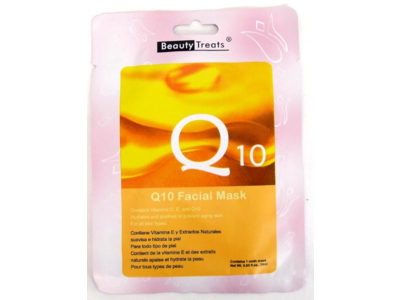 Beauty Treats Q10 Facial Mask, 0.85 fl oz/25 mL, 10 Count