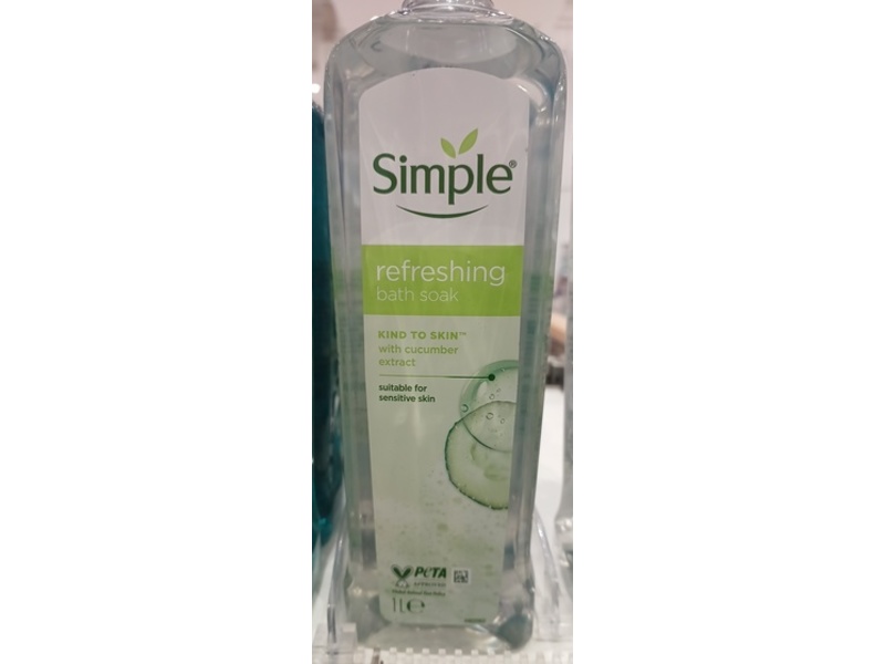 Simple Refreshing Bath Soak, Cucumber Extract, 1 L