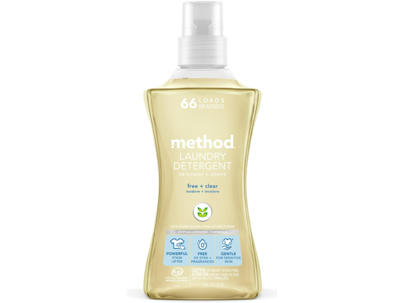 Method Laundry Detergent, Free + Clear, 66 Loads, 53.5 oz/1.58 L