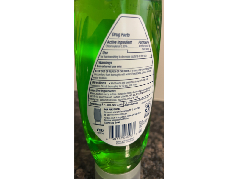 Dawn Ultra Dishwashing Liquid, Apple Blossom Scent, 14.7 fl oz/434 mL