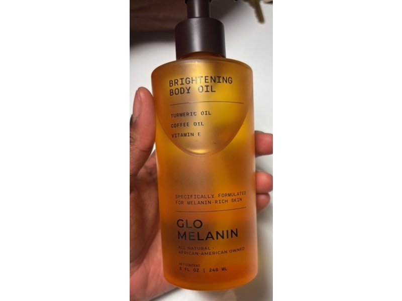 Glo Melanin Brightening Body Oil, Turmeric Oil + Coffee Oil + Vitamin E, 8 fl oz/240 mL