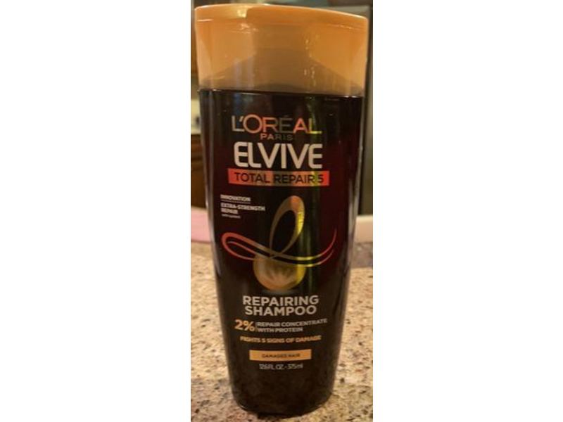 L'Oreal Paris Elvive Total Repair 5 Repairing Shampoo, Damaged Hair, 12.6 fl oz/375 mL