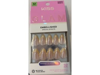 Kiss Glam Embellished Press-On Fake Nails, Medium Almond, Always Glowing, 32 Count - Image 3