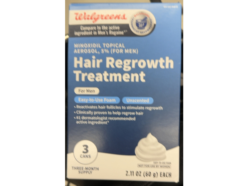Walgreens Hair Regrowth Treatment Men, 2.11 oz/60 g, 3 Count