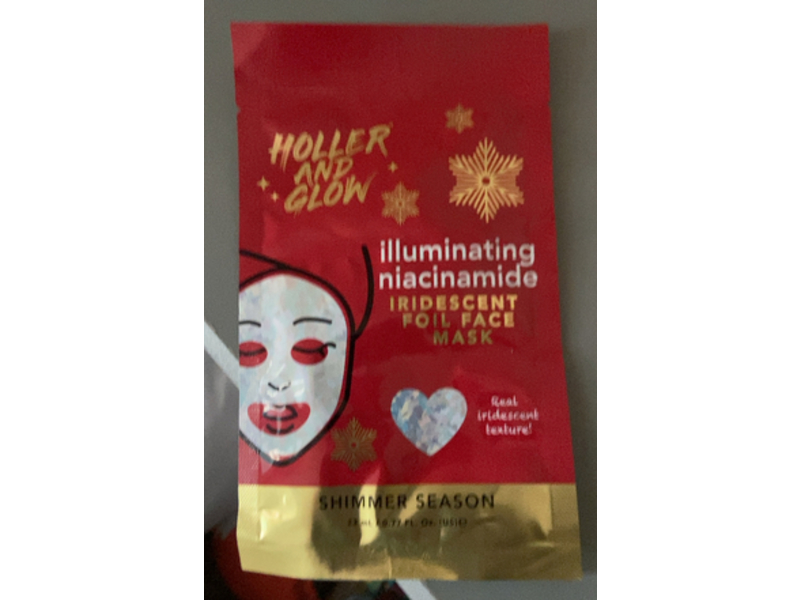 Holler And Glow Illuminating Iridescent Foil Face Mask, Niacinamide, 0.77 fl oz/23 mL