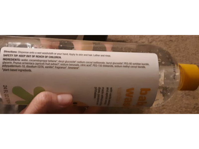 Up&Up Baby Wash, Vanilla+ Apricot, 24 fl oz/710 ml