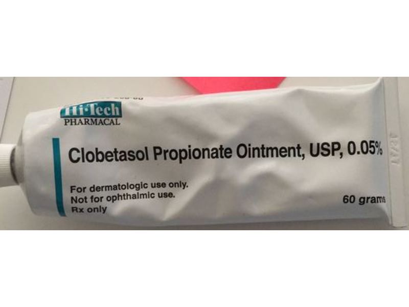 Clobetasol Propionate Ointment, USP, 0.05%, 60 g, Hi-Tech Pharmacal (RX).