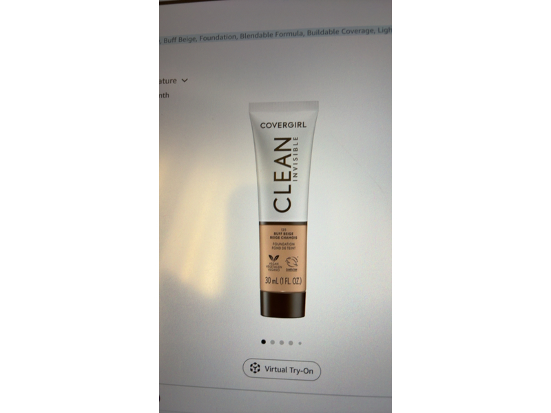 Covergirl Clean Invisible Foundation, 107 Light Beige, 1 fl oz/30 mL