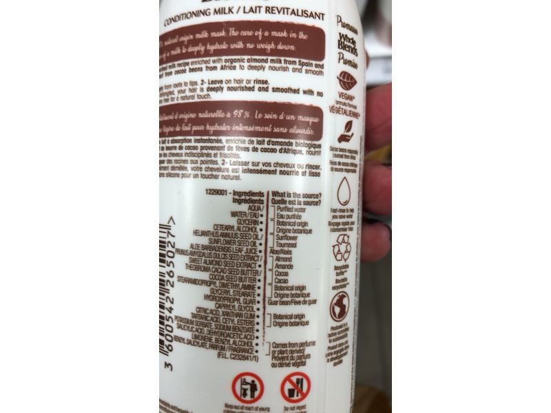 Garnier Whole Blends Conditioning Milk Smoothing Cocoa, 250 mL