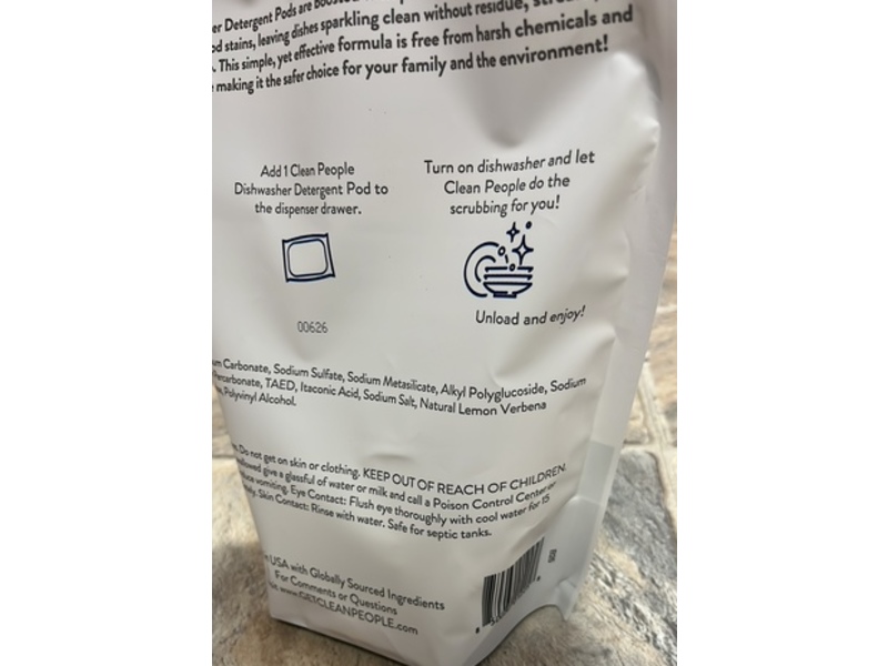 The Clean People Dishwasher Detergent Pods, Lemon Verbena, 1.68 kg, 120 Count