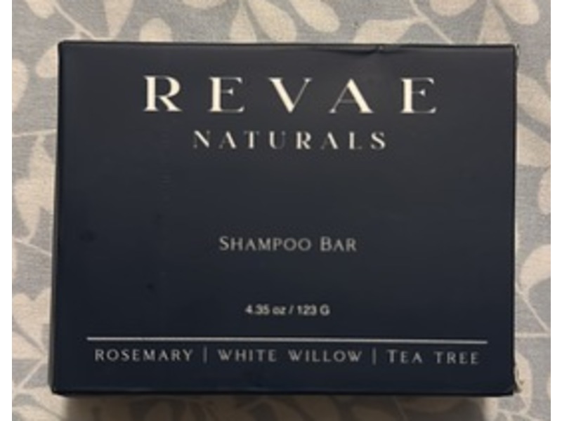 Revae Naturals Shampoo Bar, Rosemary White Willow Tea Tree, 4.35 oz/123 g