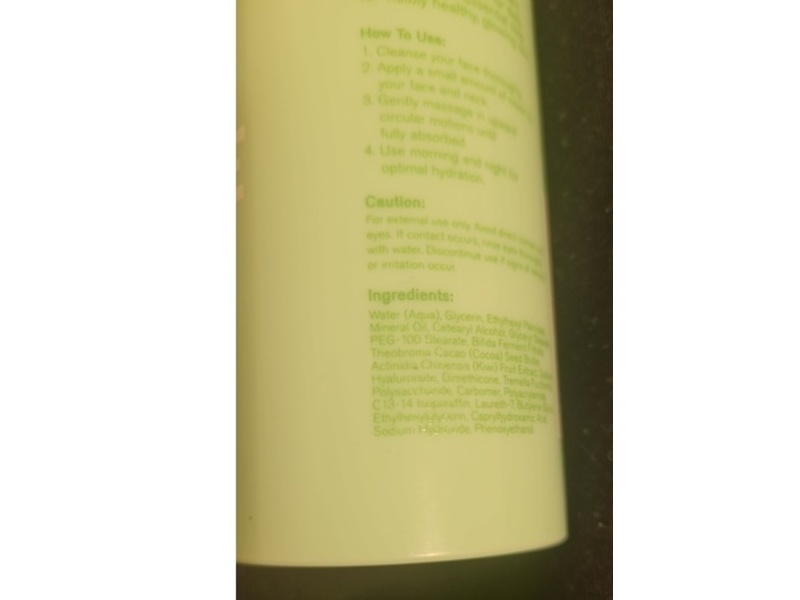 Dani Beauty Hydrate Water Cream Moisturizer, Kiwi Extract & Hyaluronic Acid, 3 fl oz/88.7 mL
