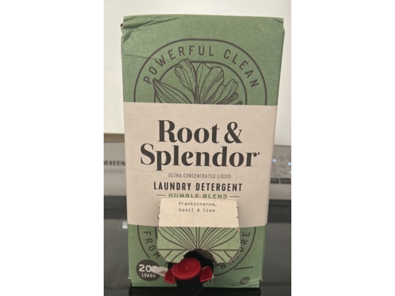 Root & Splendor Ultra Concentrated Liquid Laundry Detergent, Humble Blend Frankincense Basil & Lime, 202 Loads, 101.44 fl oz/3 L