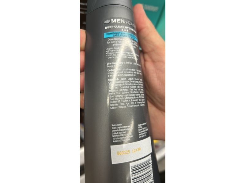 Dove Men + Care Derma Care Deep Hydration Anti-Dandruff Shampoo, 300 mL