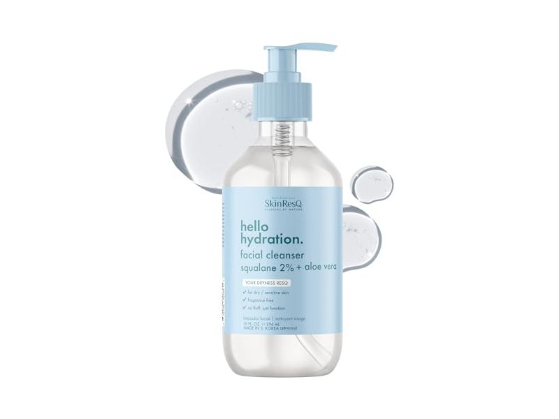 Petal Fresh Pure Skin ResQ Hello Hydration Facial Cleanser, Squalane Complex + Aloe Vera, 10 fl oz/296 mL
